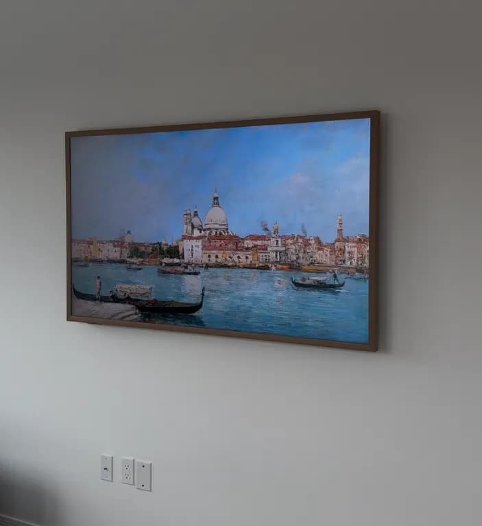 Samsung Frame TV displaying Venice painting