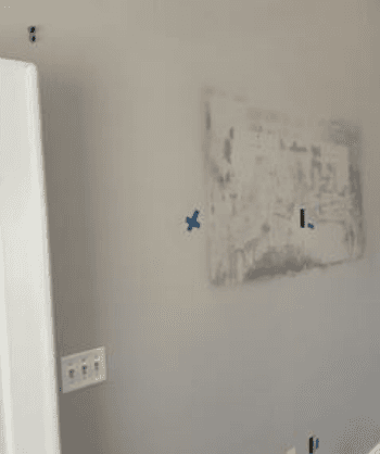 Wall damage and burn marks left by a Samsung Frame TV